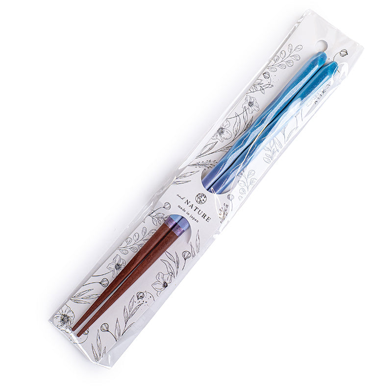 Japanse Eetstokjes - Golvend Blauw Glitter