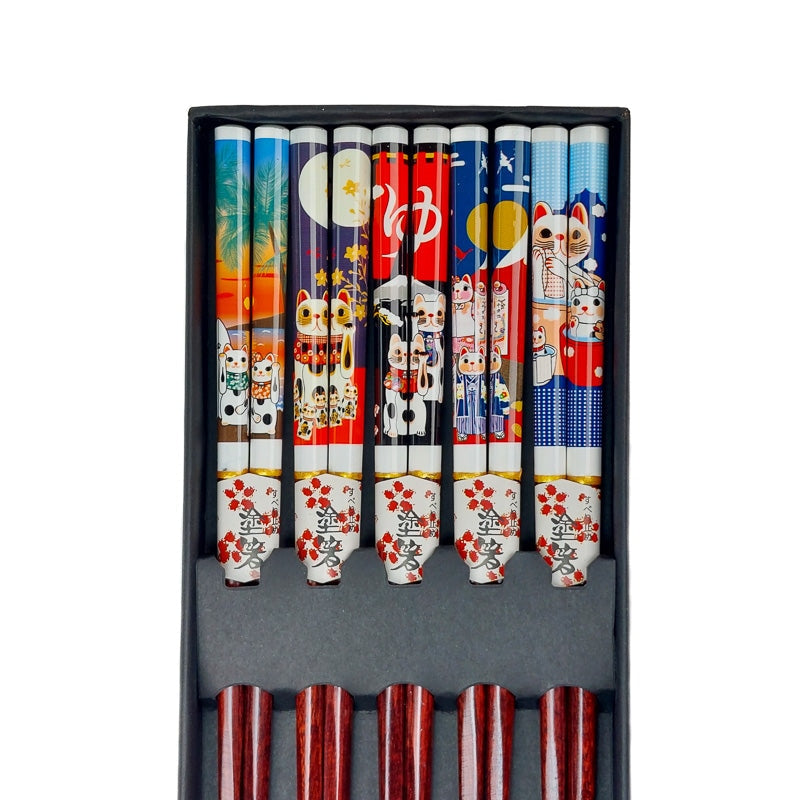 Japanse Eetstokjes Set - Maneki Neko