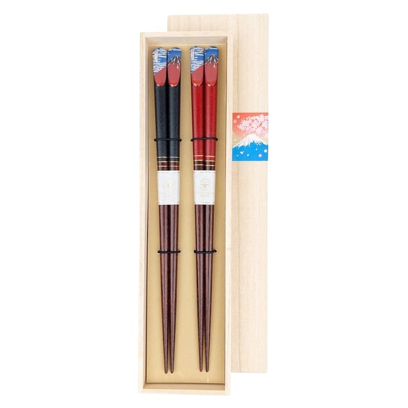 Japanse Eetstokjes - Set Mont Fuji Rood