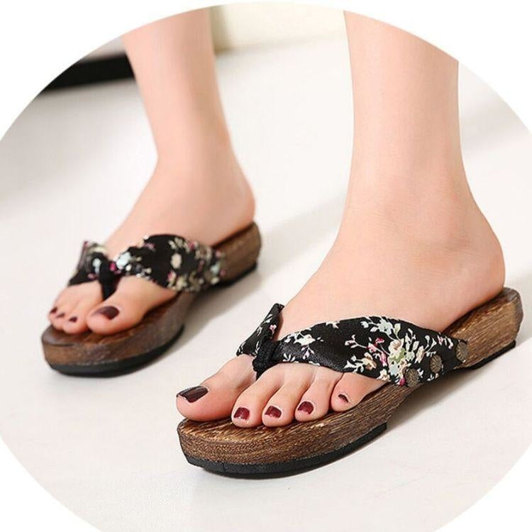 Japanse Geta Teenslippers Dames - Kuro
