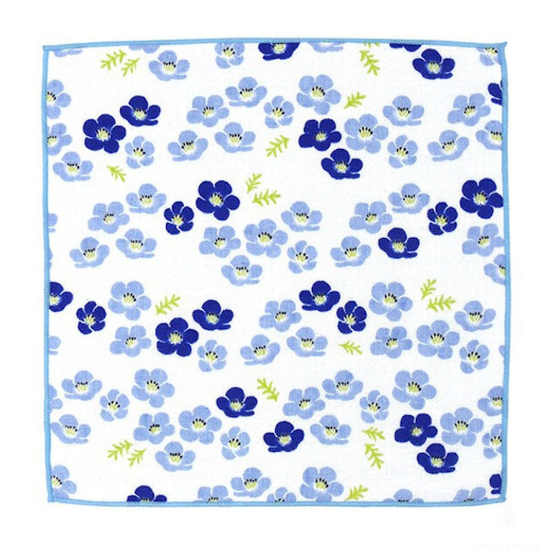 Japanse Handdoek - Kleine Blauwe Bloemen