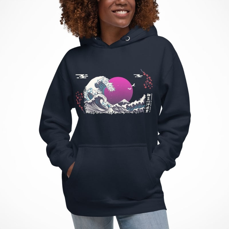 Japanse Hoodie - Purple Wave