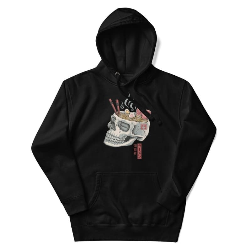 Japanse Hoodie - Ramen Skull S / Zwart