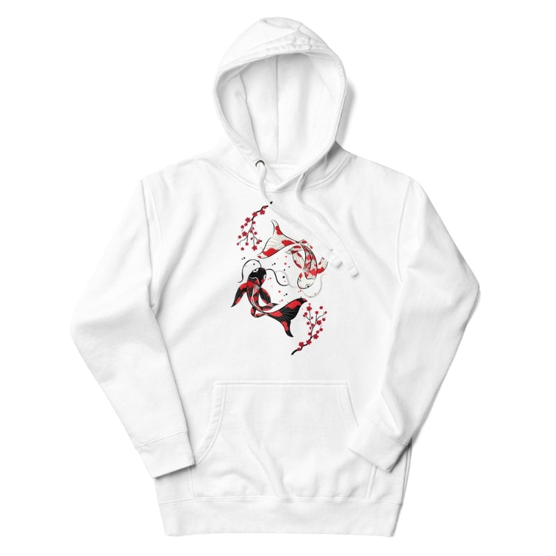 Japanse Hoodie - Sakura Koi S / Wit