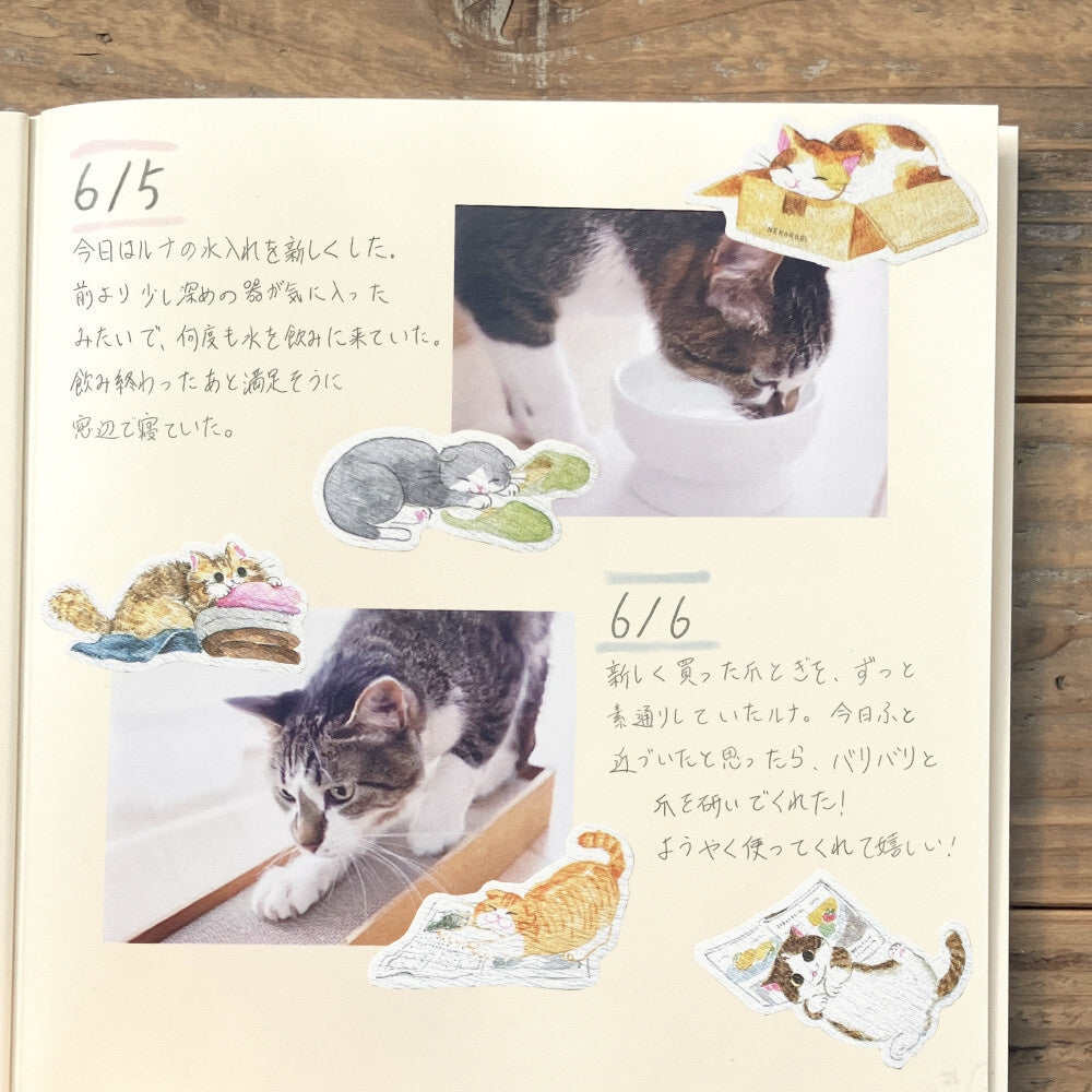 Japanse Kattenstickers - Nekorobi
