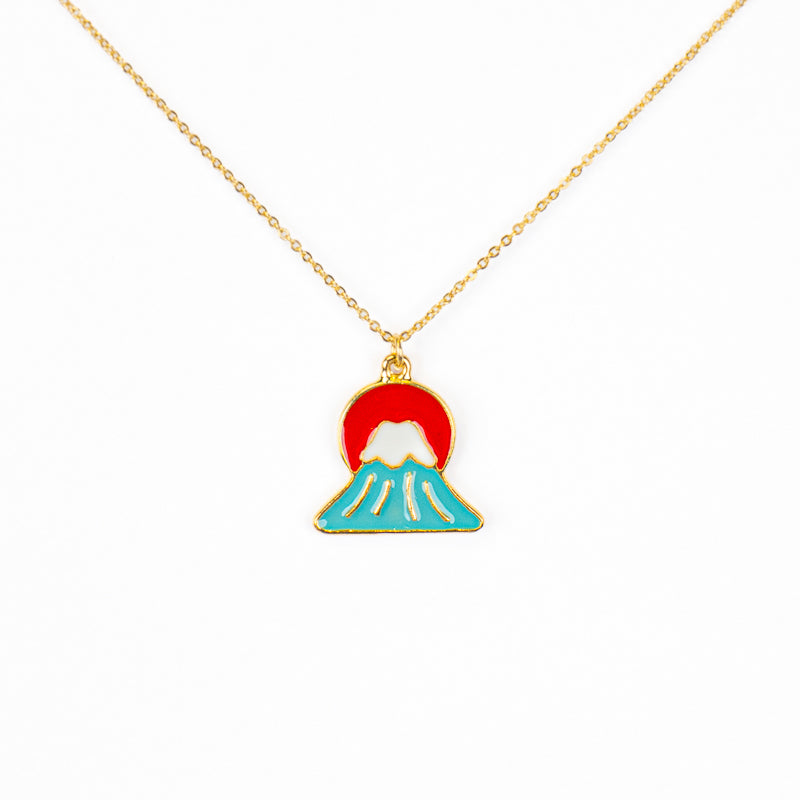 Japanse Ketting met Hanger – Ondergaande Zon boven Mount Fuji