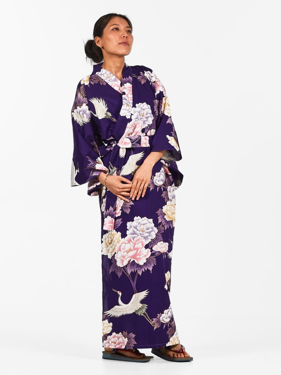 Japanse Kimono Dames - Botan to Tsuru One Size