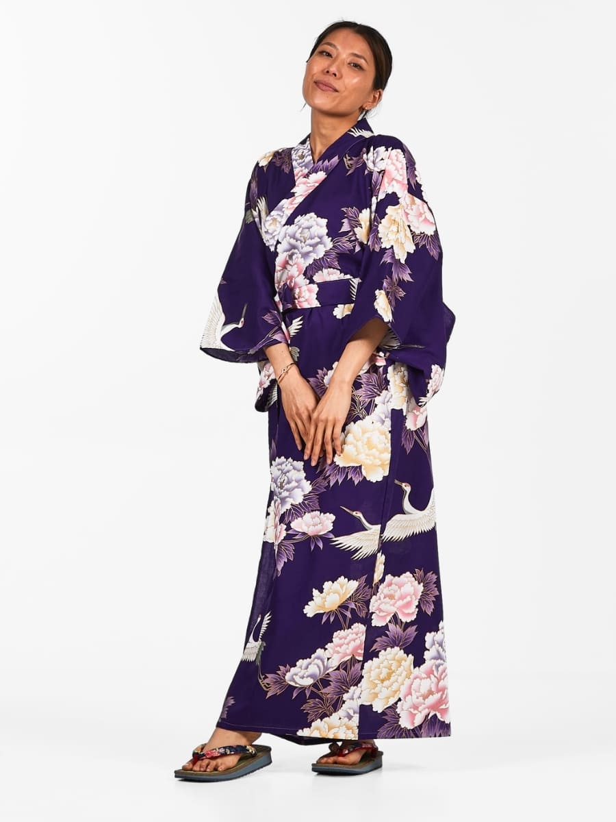 Japanse Kimono Dames - Botan to Tsuru One Size