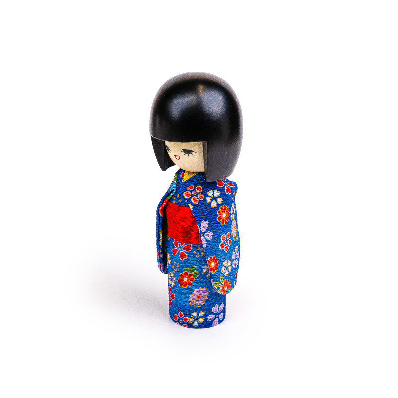 Japanse Kokeshi Pop - Blauwe Kimono