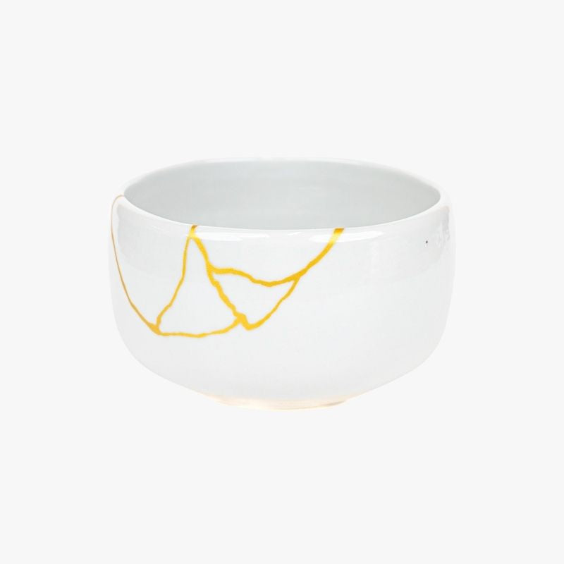 Japanse Matcha Kom – Wit Kintsugi