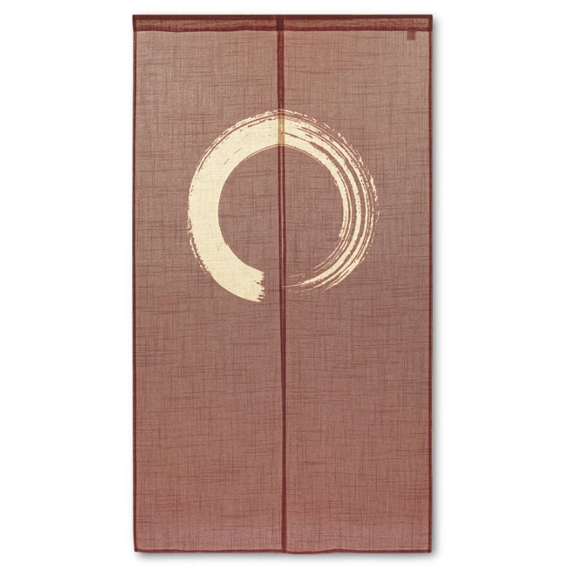 Japanse Noren Gordijn - Enso Bruin 85 x 150 cm