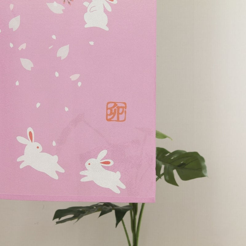 Japanse Noren Gordijn - Sakura Usagi 85 x 150 cm