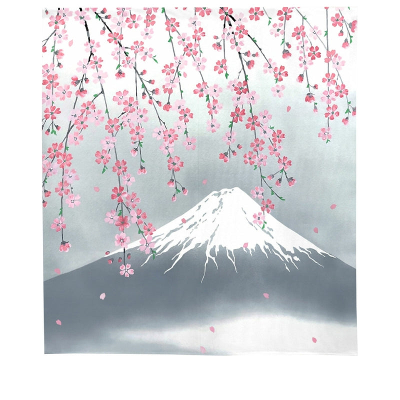 Japanse Noren Kersenbloesem & Fuji 85 x 90 cm