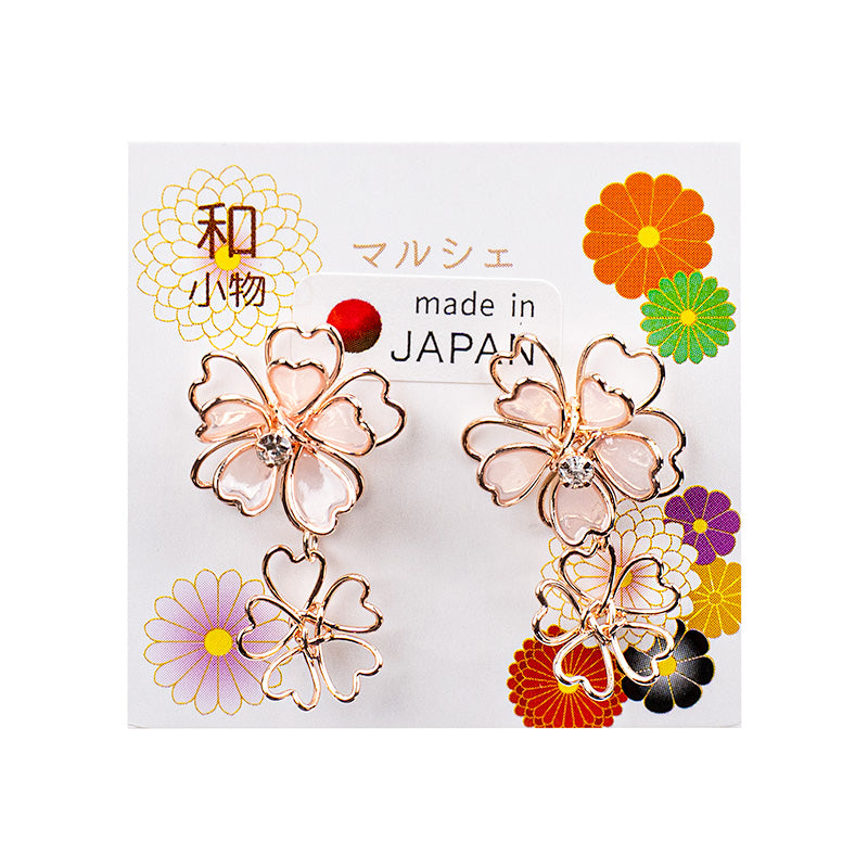 Japanse Oorbellen - Dubbele Sakura