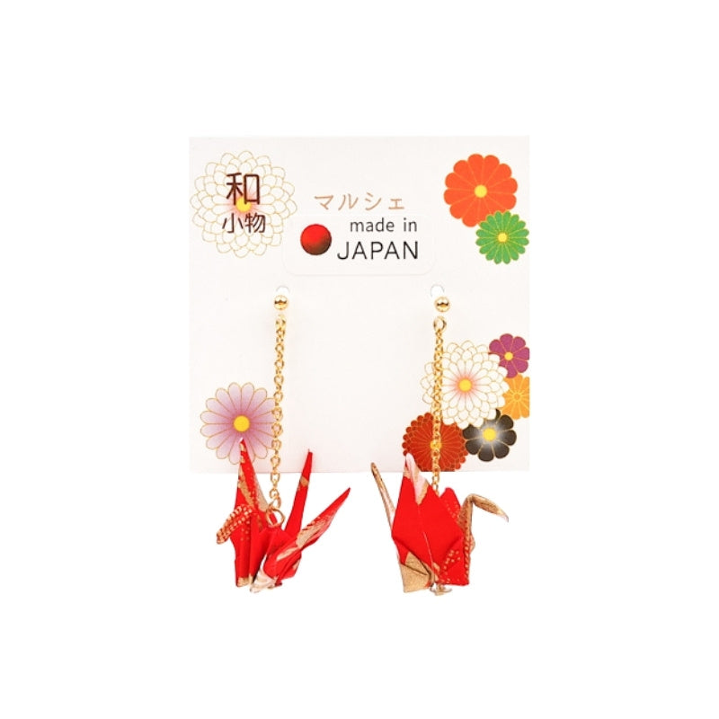 Japanse Oorbellen – Rode Kraanvogel Hangers