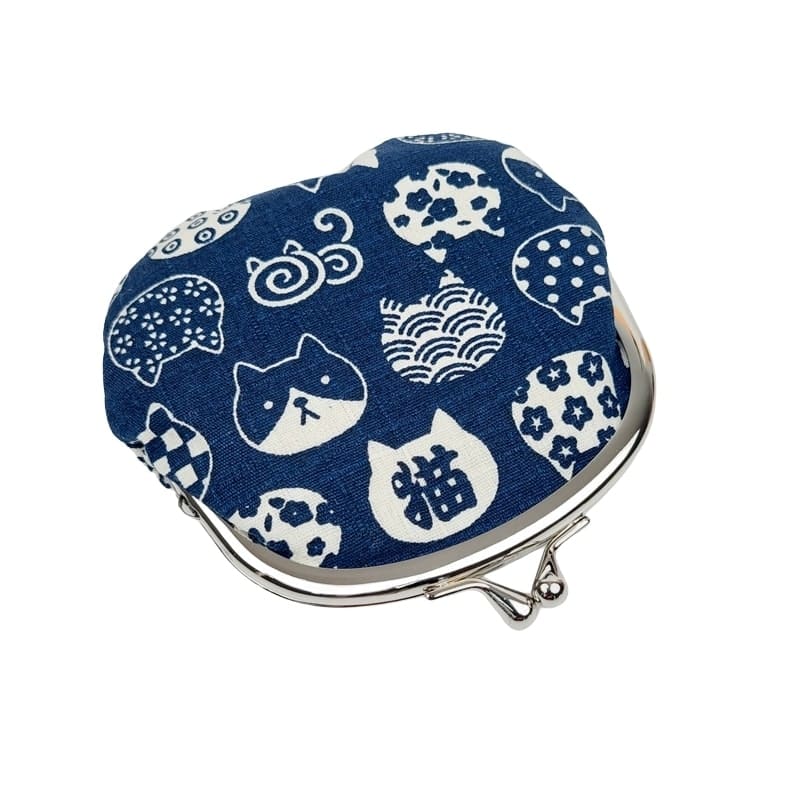 Japanse Portemonnee – Gamaguchi Neko Blauw