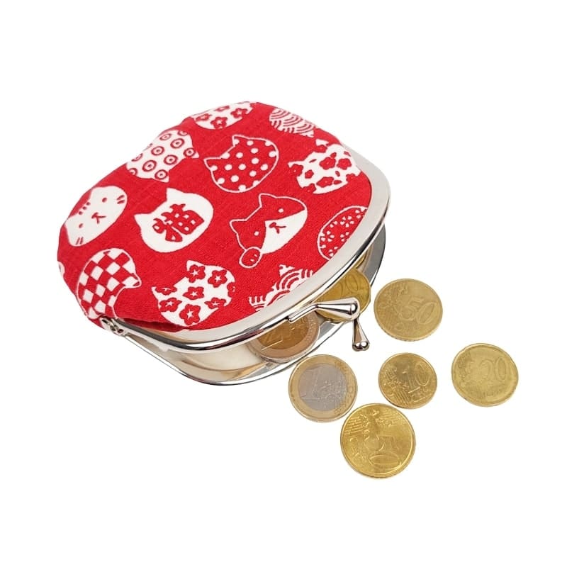 Japanse Portemonnee – Gamaguchi Neko Rood