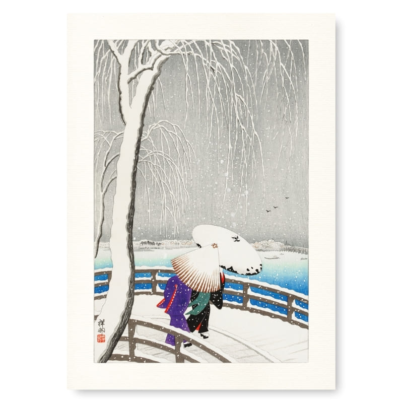Japanse Poster - Brug Onder De Sneeuw A3