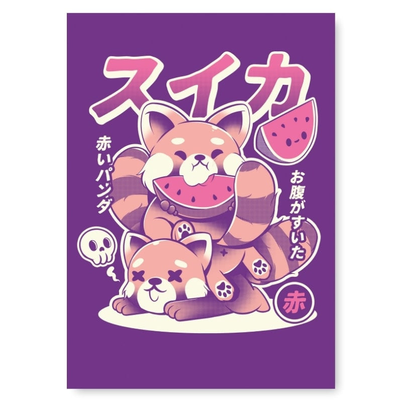 Japanse Poster - Rode Panda A3