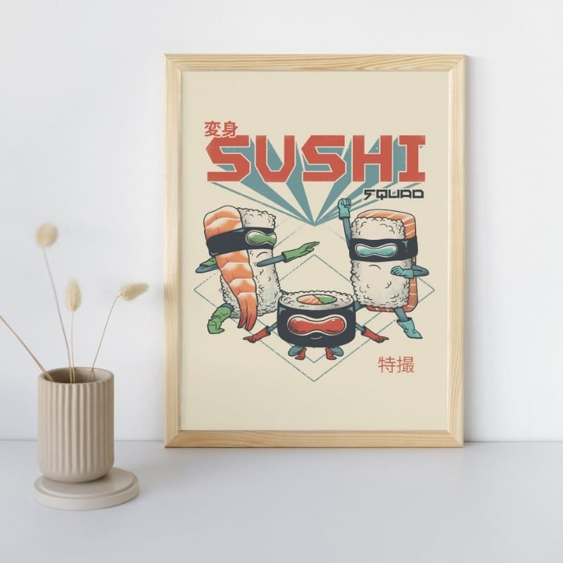 Japanse Poster - Sushi Squad A3