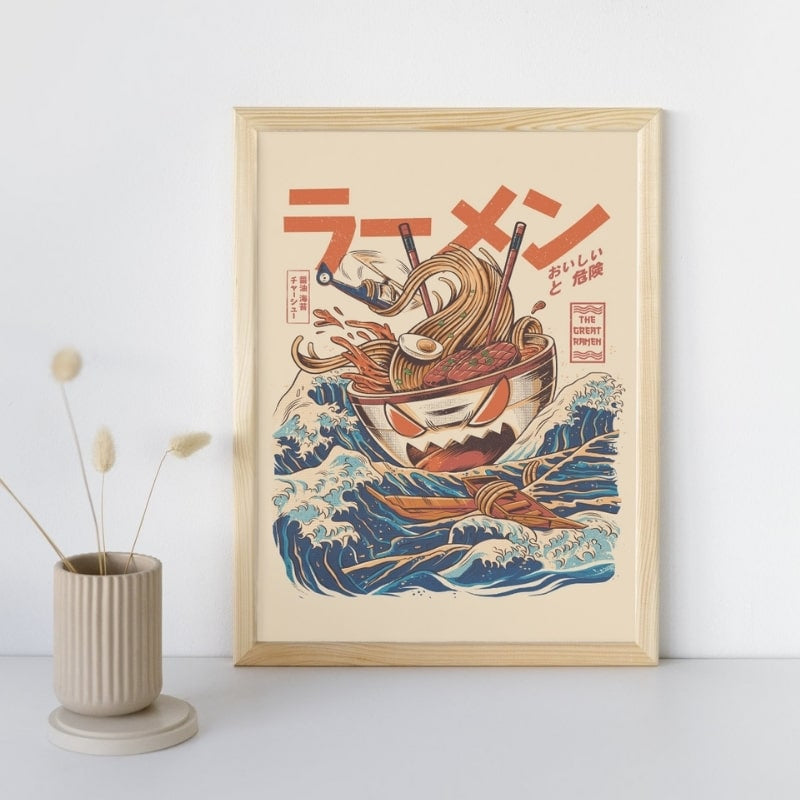 Japanse Poster - The Great Ramen of Kanagawa A3