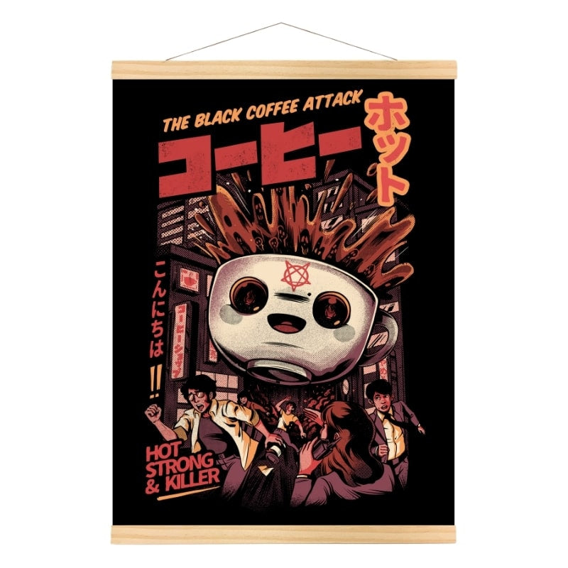 Japanse Poster - Zwarte Koffie A3