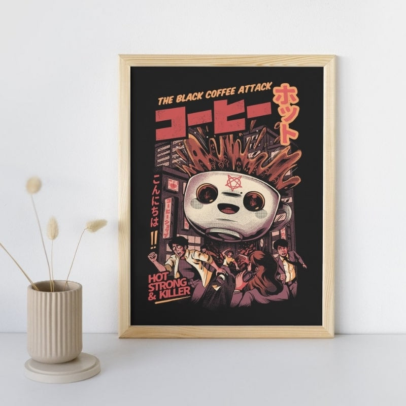 Japanse Poster - Zwarte Koffie A3