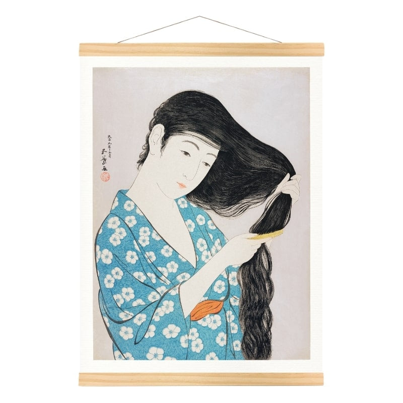 Japanse Prent - Vrouw met Kam A3