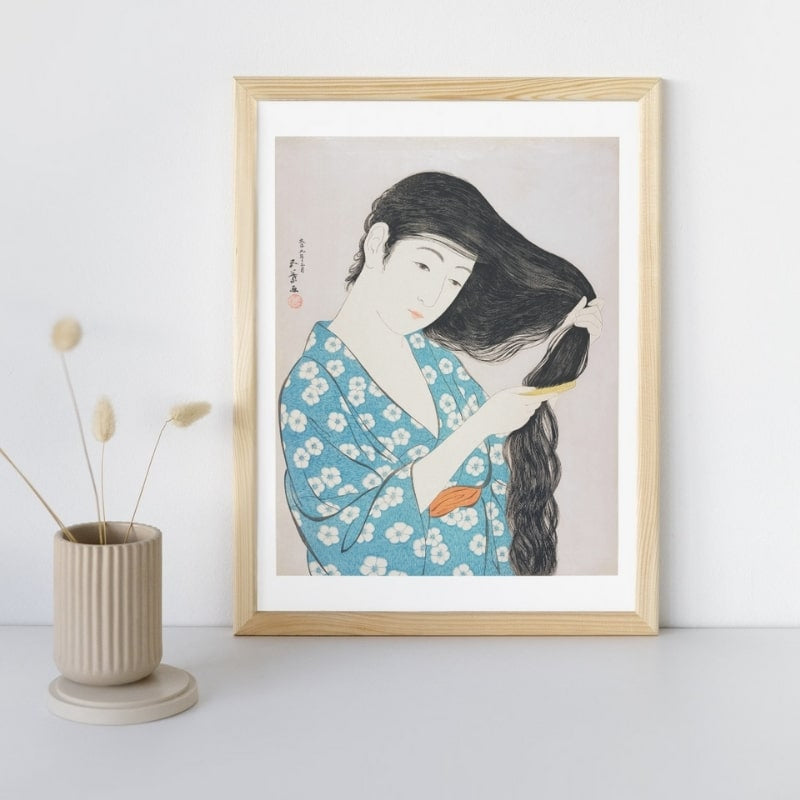 Japanse Prent - Vrouw met Kam A3