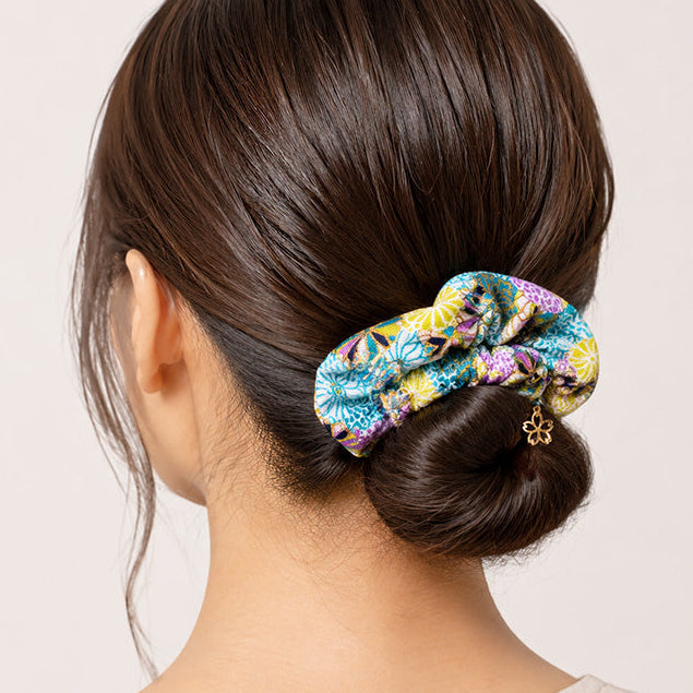 Japanse Scrunchie - Blauw