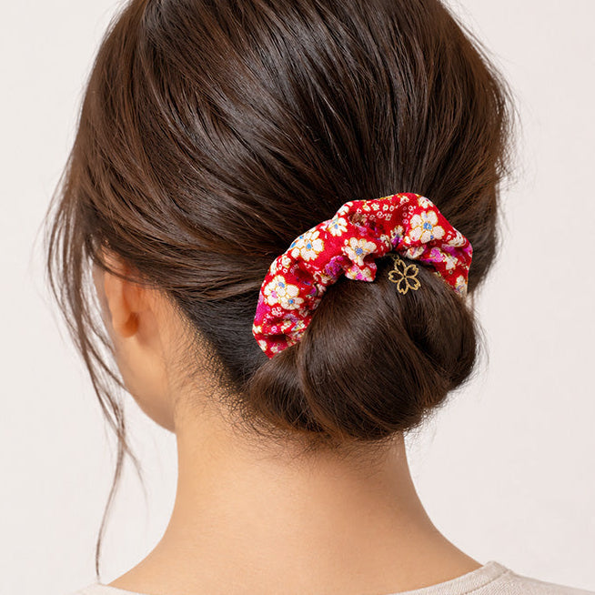 Japanse Scrunchie - Bloemen