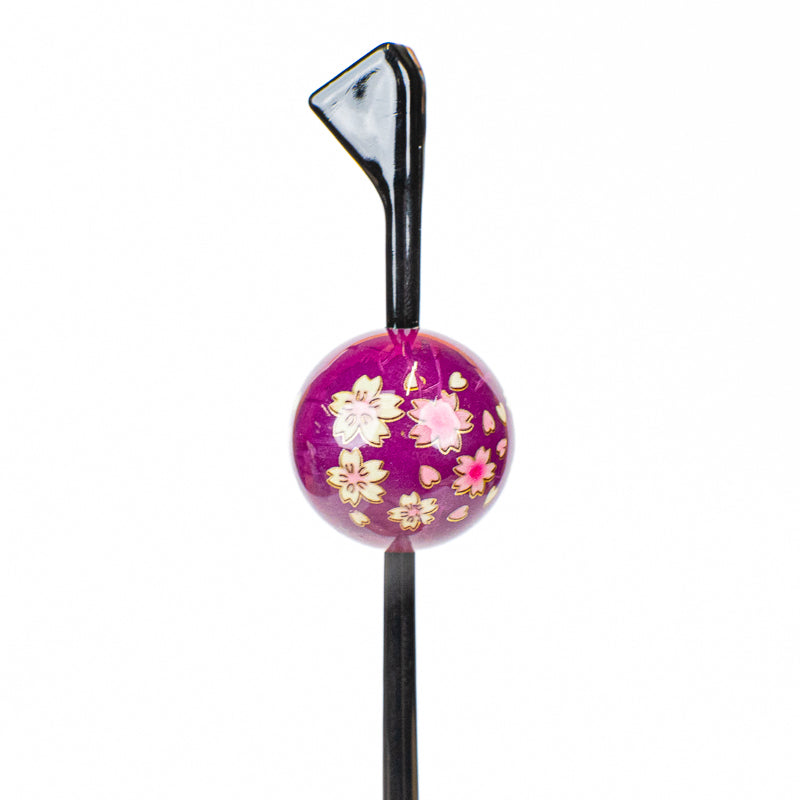 Japanse Tama Kanzashi Haarpin – Paarse Ukidama