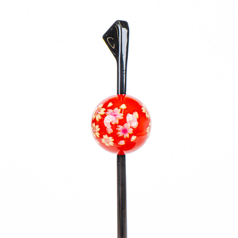 Japanse Tama Kanzashi Haarpin – Rode Ukidama