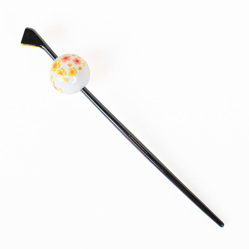 Japanse Tama Kanzashi Haarpin – Witte Ukidama