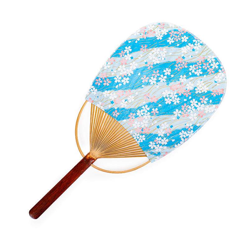 Japanse Uchiwa Waaier Washi Sakura Blauw