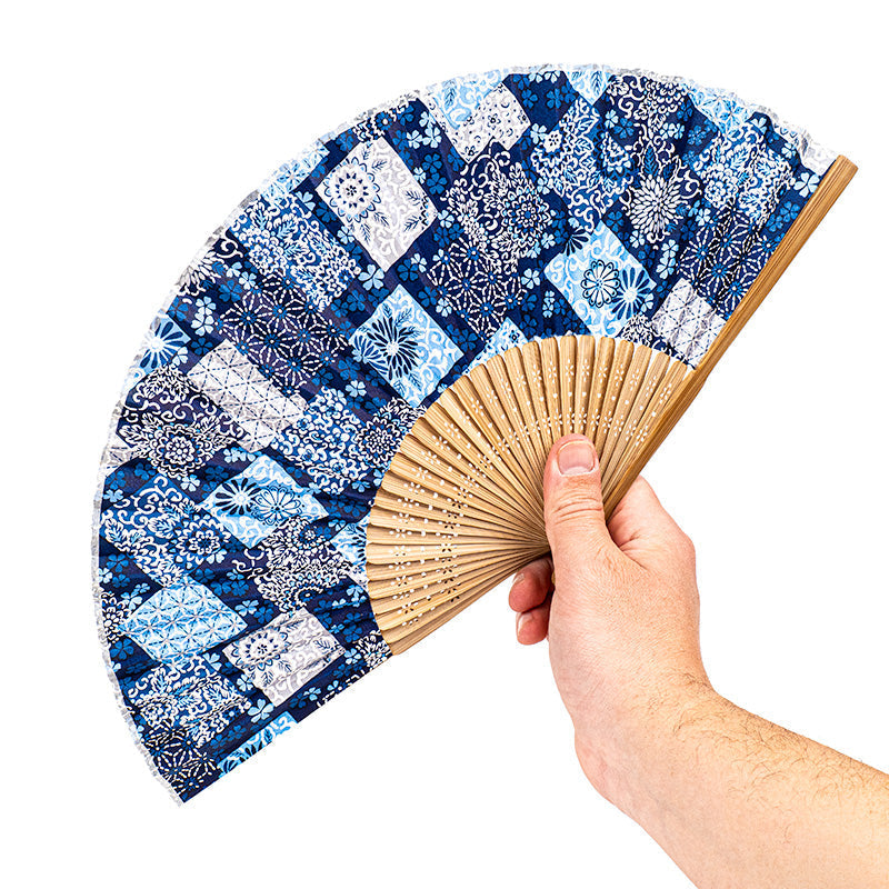 Japanse Waaier Mino Washi - Indigo