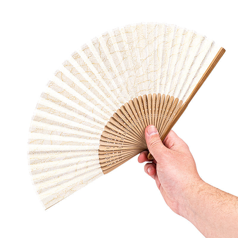 Japanse Waaier Mino Washi - Witte Golven
