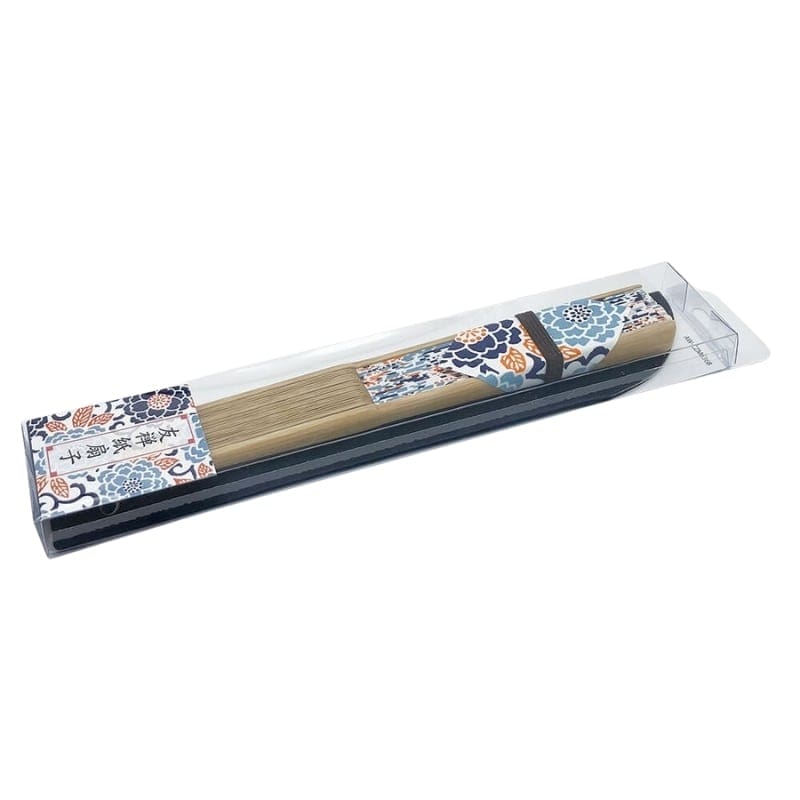 Japanse Waaier - Yuzen Botan Blauw
