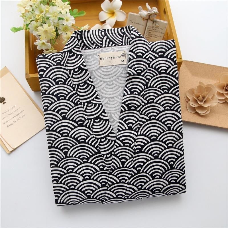 Jinbei - Seigaiha Zwart / M