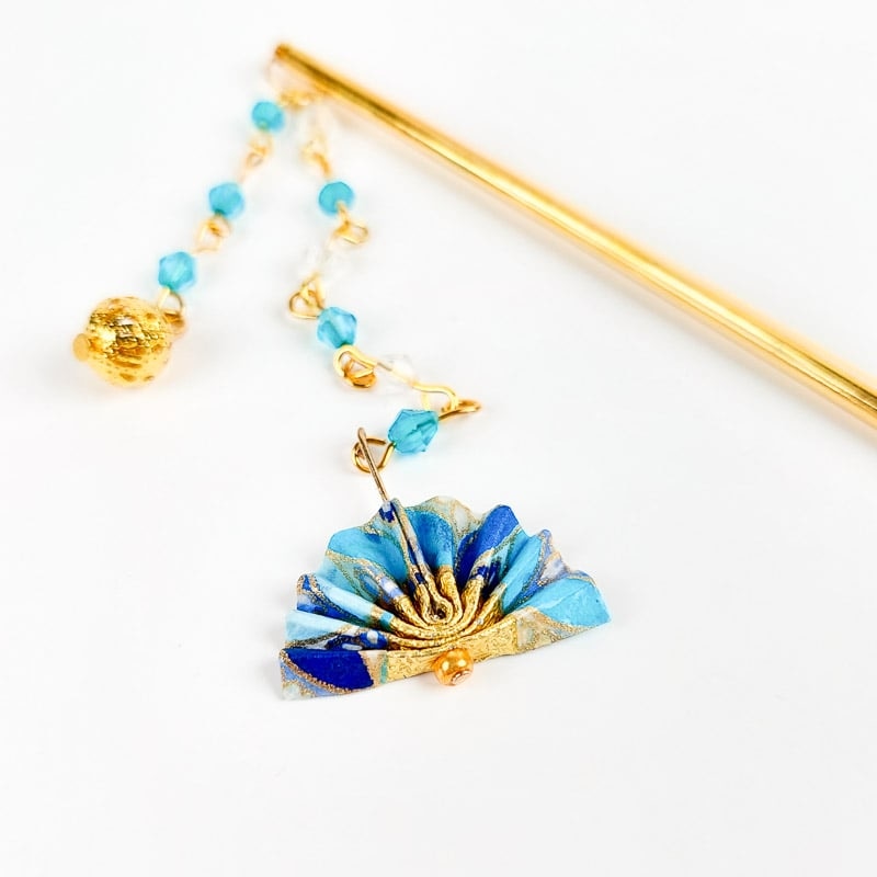 Kanzashi Blauwe Waaier