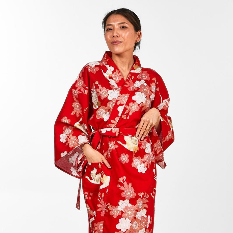 Happi Sakura to Tsuru Kimono voor dames - Een maat