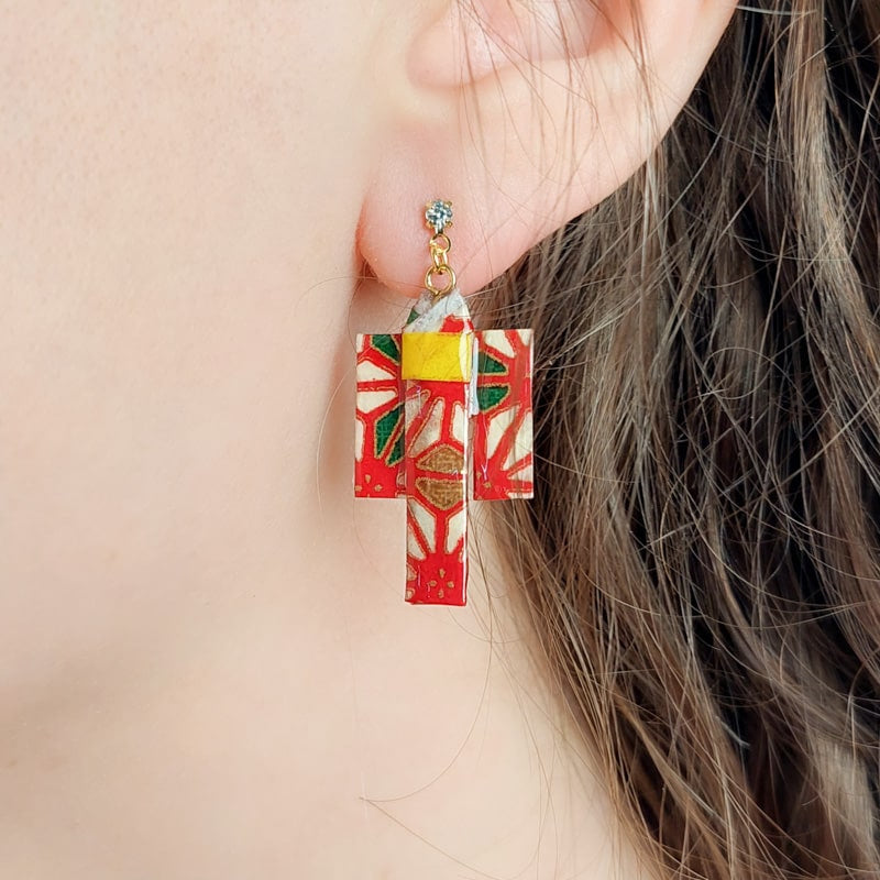 Kimono Oorbellen - Rood
