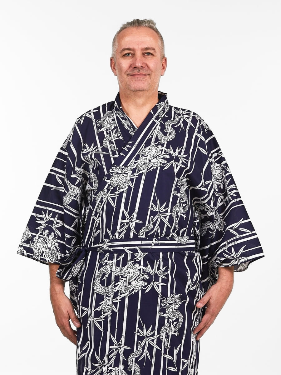 Kimono Yukata Heren - Bamboo & Dragon