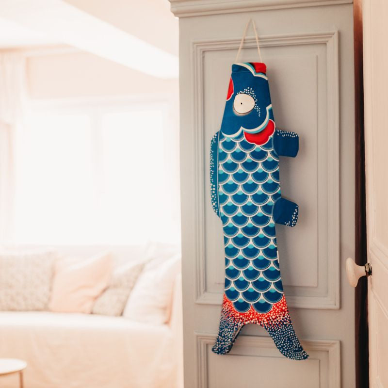 Koinobori Traditioneel Blauw - 70 cm