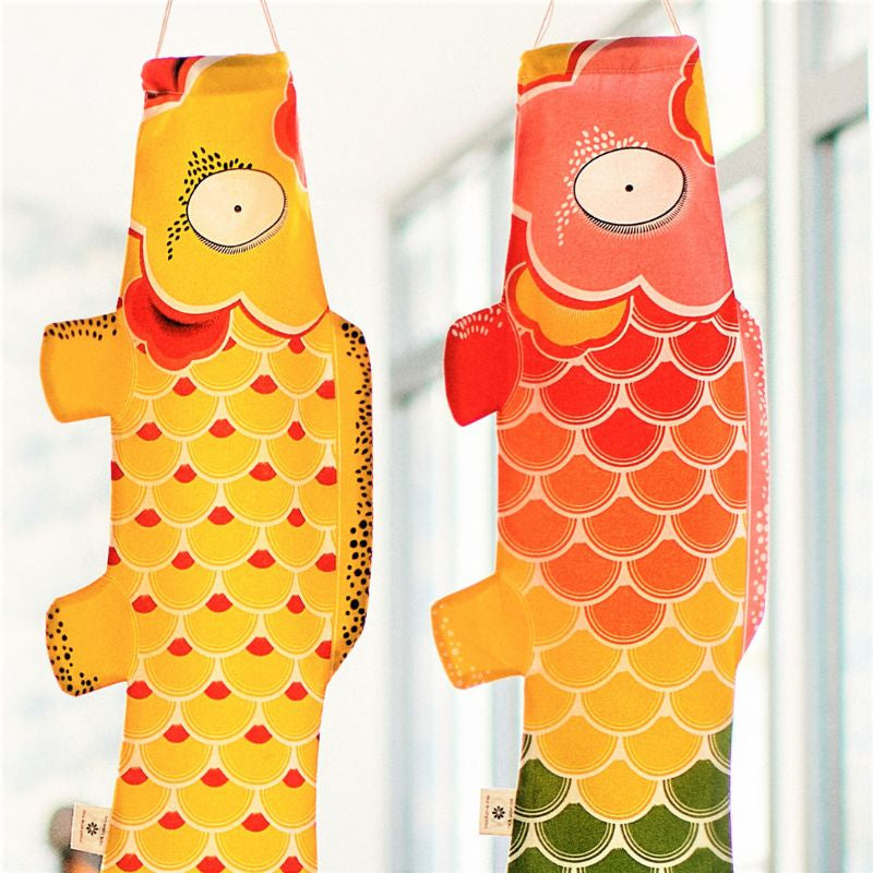 Koinobori Traditioneel Geel - 70 cm