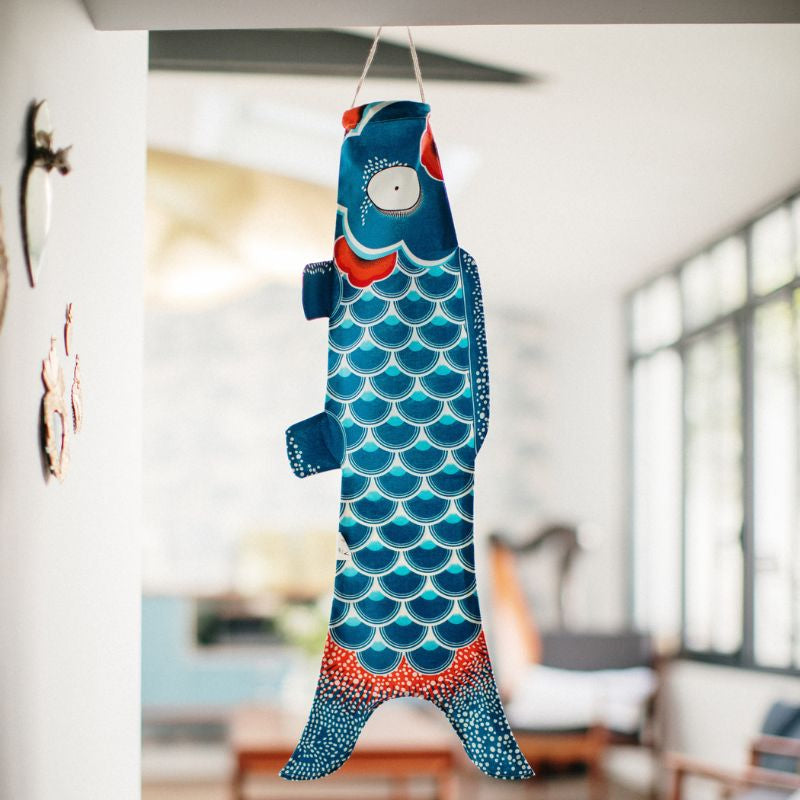 Koinobori Traditioneel Blauw (S)
