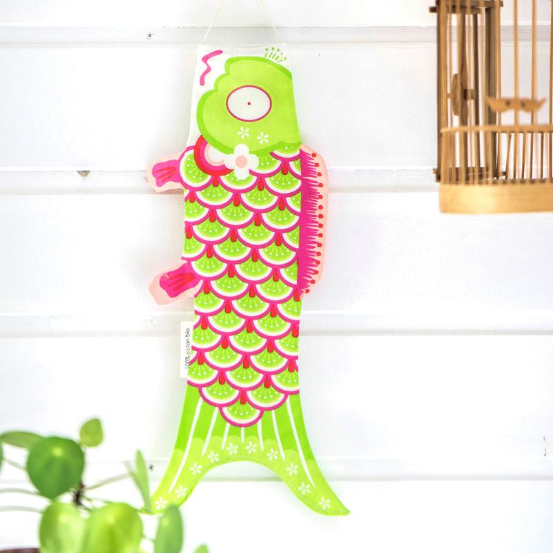 Koinobori Groen & Roze Mini