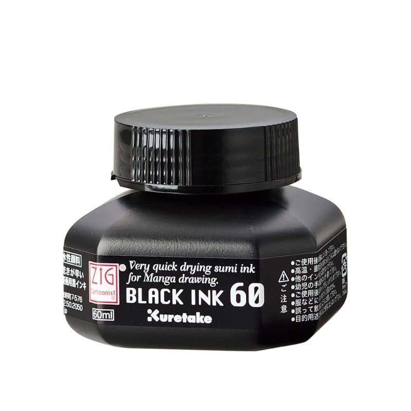 Kuretake ZIG Zwarte Inkt - 60 ml