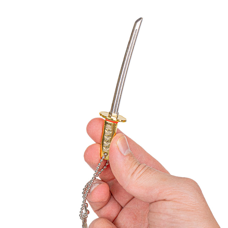 Mini Katana Sleutelhanger - Gouden Draak