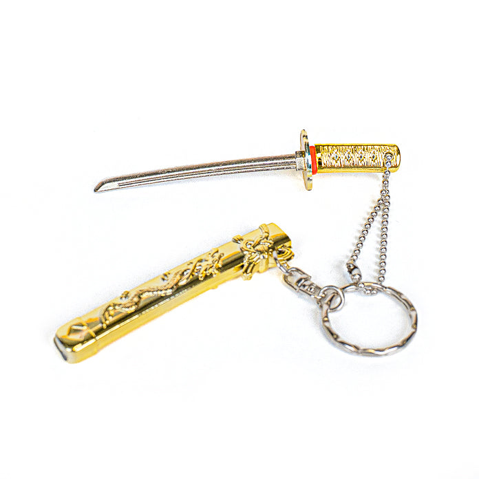 Mini Katana Sleutelhanger - Gouden Draak
